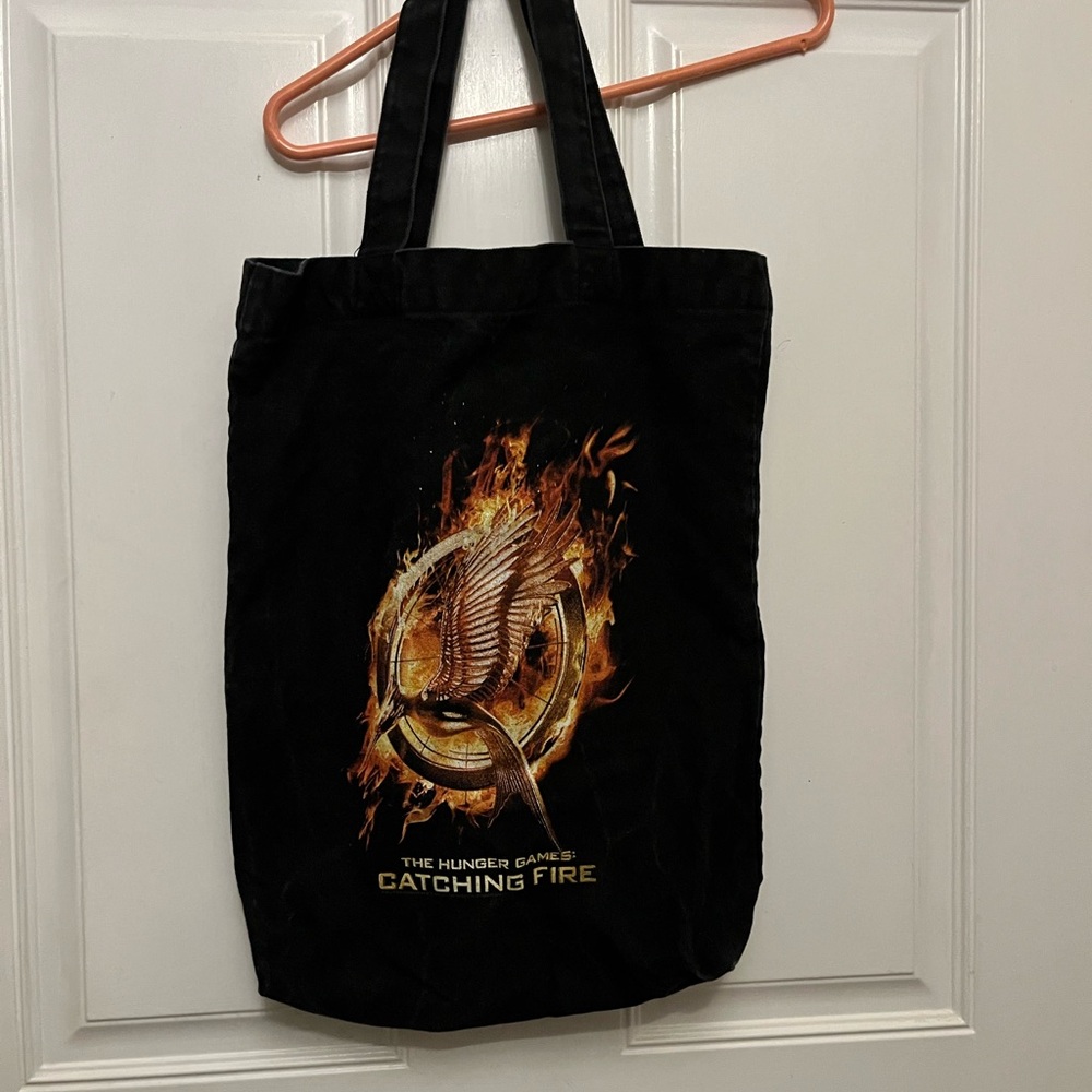 Black Hunger Games Catching Fire Tote Bag